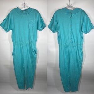 Vintage Justin Allen Sailing Sport Classics Blue 80's Jumpsuit Rare Size Large